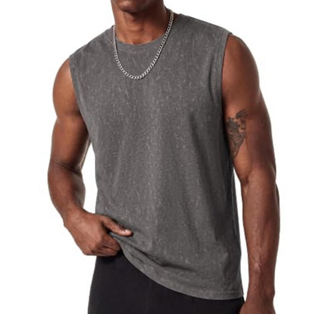 Muscle Fit Tank Acid Wash T-Shirt