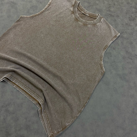 Muscle Fit Tank Acid Wash T-Shirt