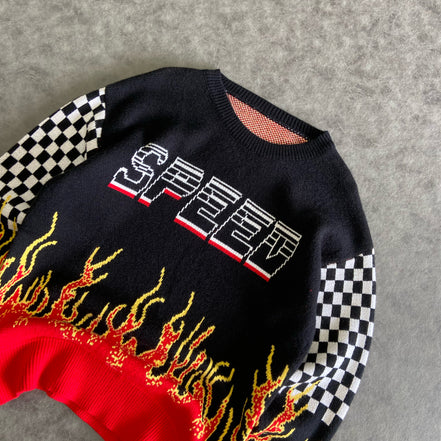 Pavtros 1pc Fire Racing Crewneck