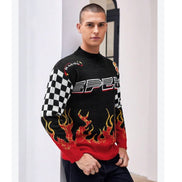Pavtros 1pc Fire Racing Crewneck