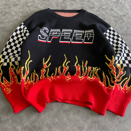 Pavtros 1pc Fire Racing Crewneck