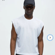 Boxy Sleeveless Muscle T-Shirt White