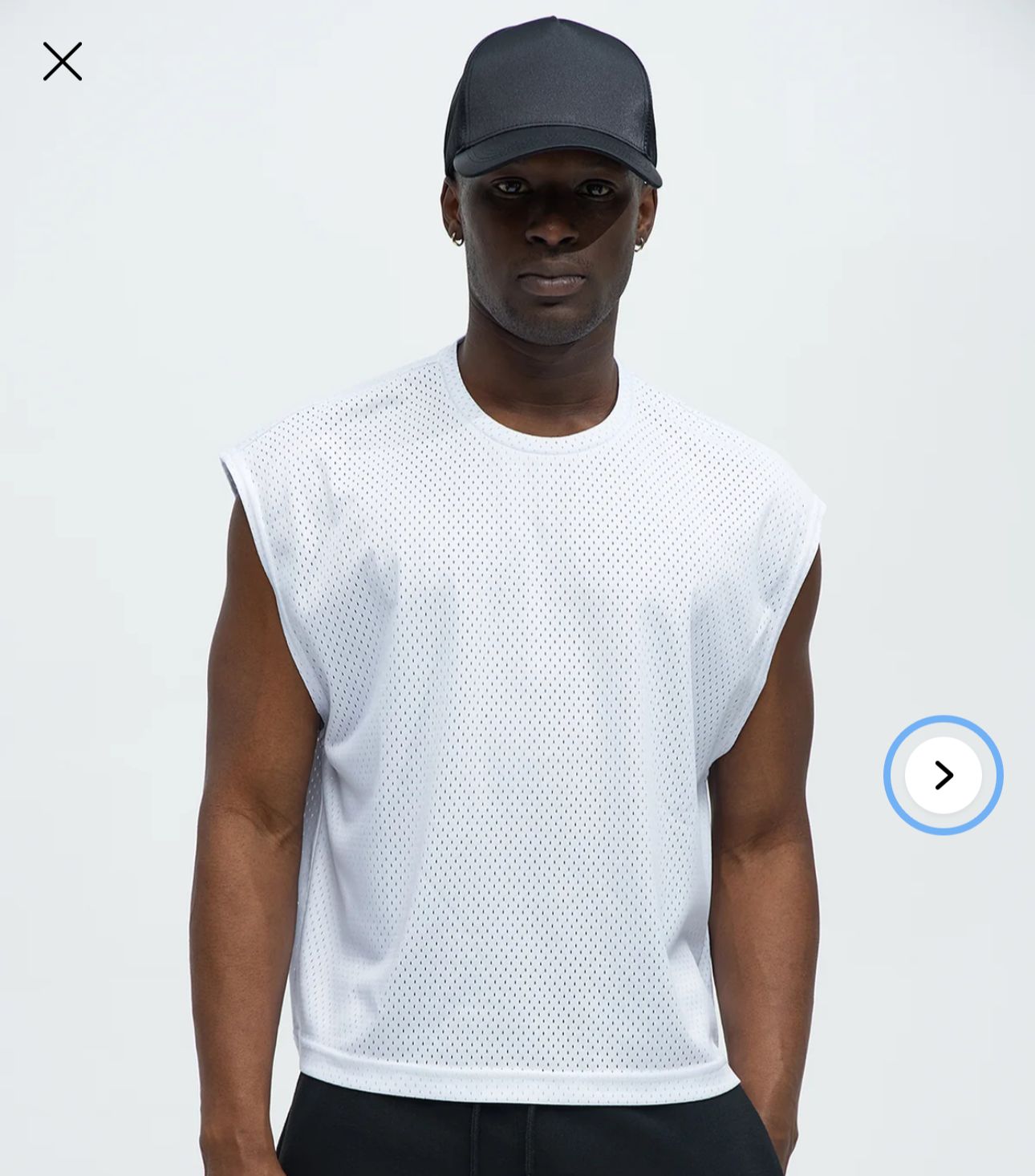 Boxy Sleeveless Muscle T-Shirt White