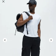 Boxy Sleeveless Muscle T-Shirt White