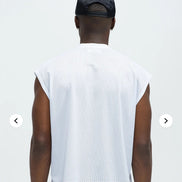 Boxy Sleeveless Muscle T-Shirt White