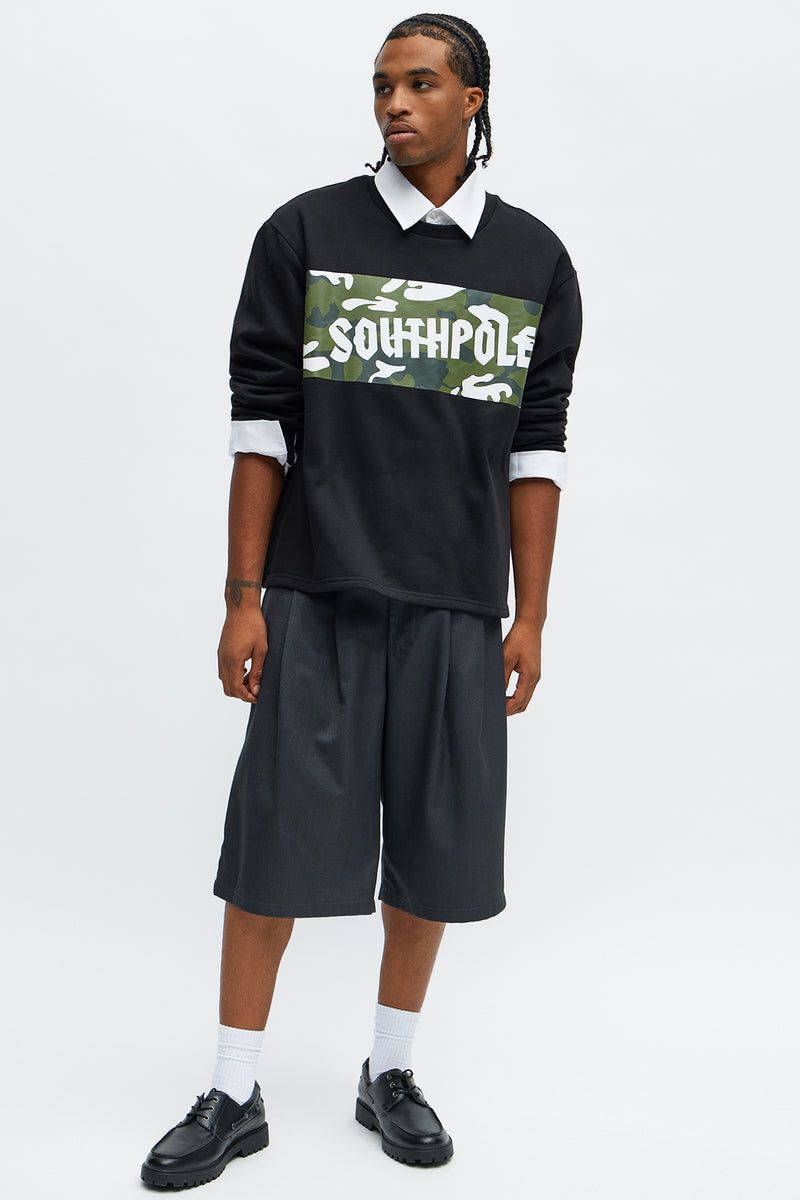 South Pole Camo Panel Crewnwck