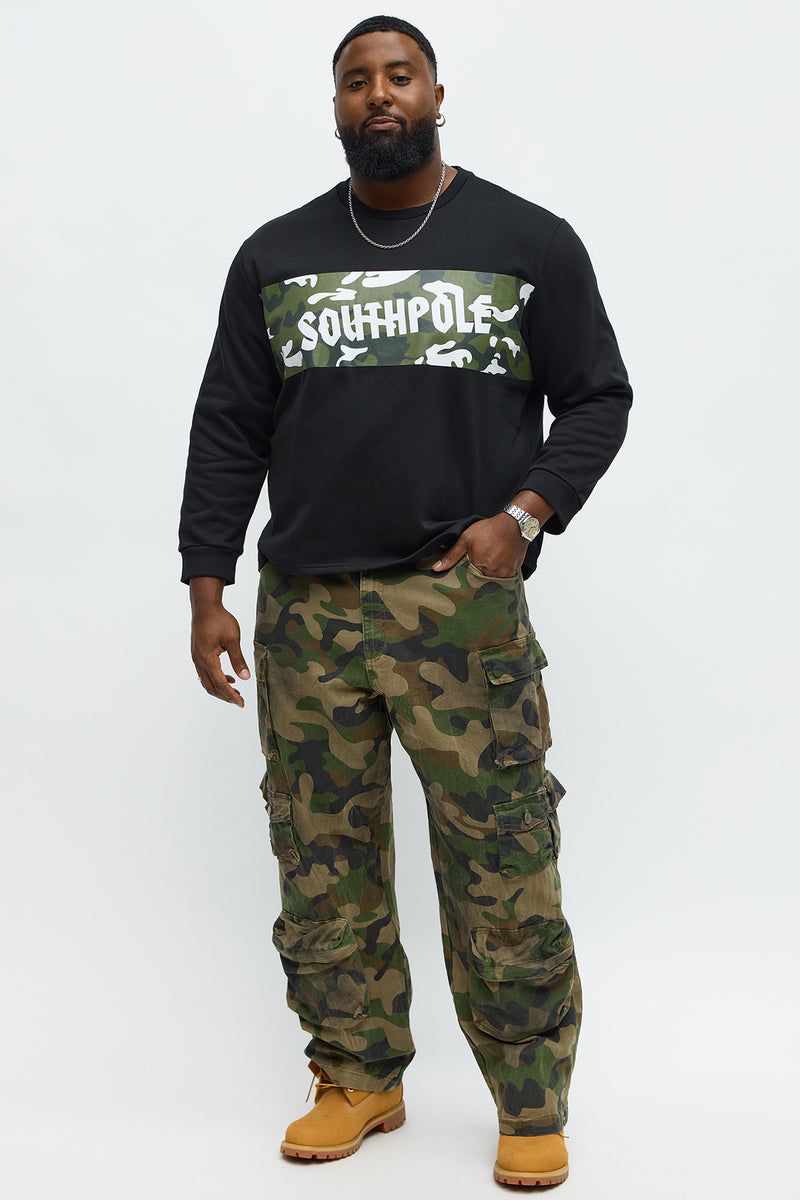 South Pole Camo Panel Crewnwck