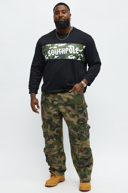 South Pole Camo Panel Crewnwck