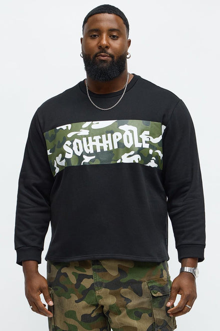 South Pole Camo Panel Crewnwck