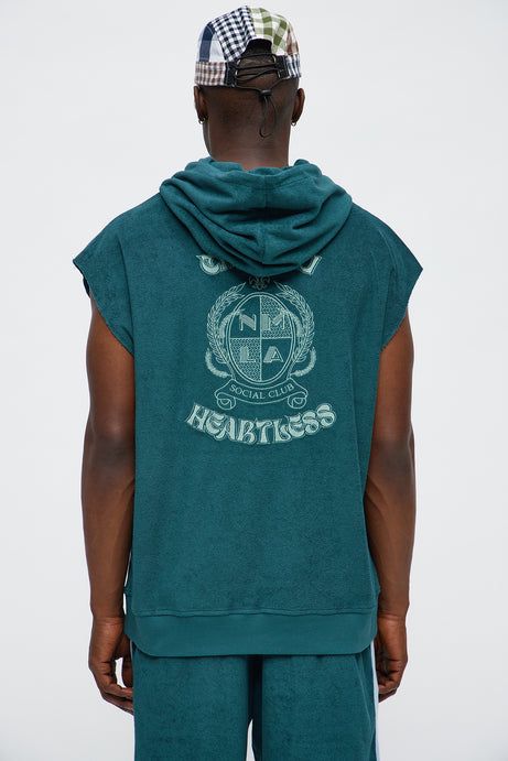 Chateau Terry Embroidered Sleeveless Hoodie