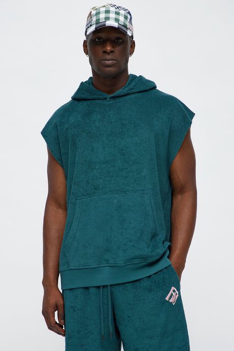 Chateau Terry Embroidered Sleeveless Hoodie