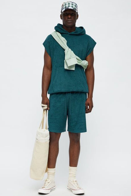 Chateau Terry Embroidered Sleeveless Hoodie