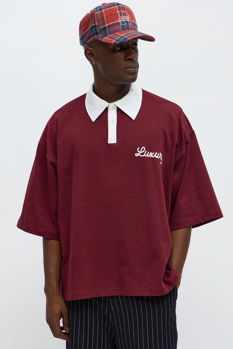 Luxury Pear l Embellished Polo Oversized  t-Shirt