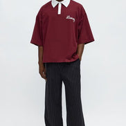 Luxury Pear l Embellished Polo Oversized  t-Shirt