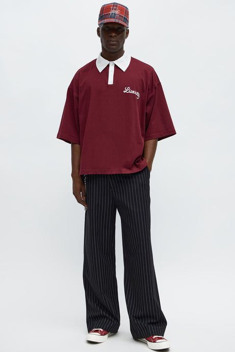 Luxury Pear l Embellished Polo Oversized  t-Shirt