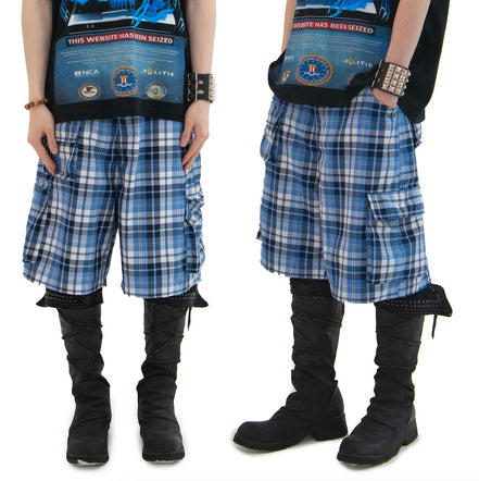 Haunted StarBucks Plaid Cargo Shorts