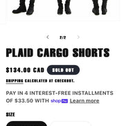 Haunted StarBucks Plaid Cargo Shorts