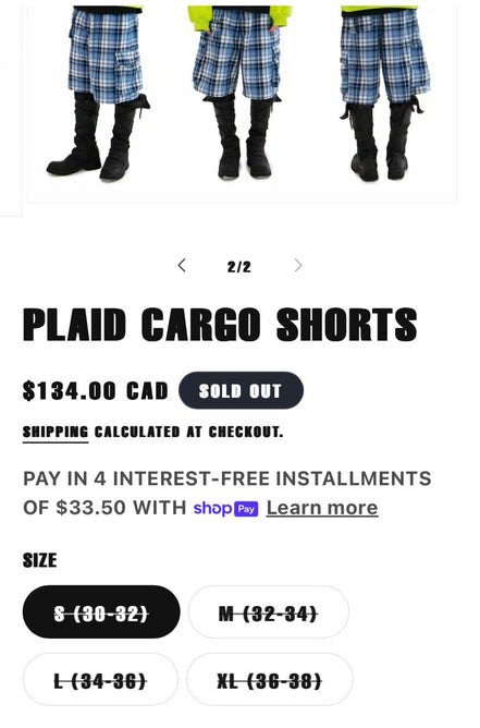Haunted StarBucks Plaid Cargo Shorts