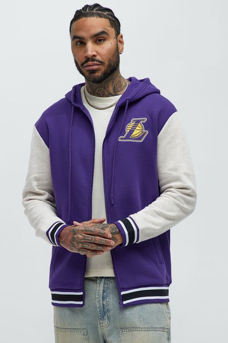 Ultra Game Lakers The Rim Zip Up Hoodie
