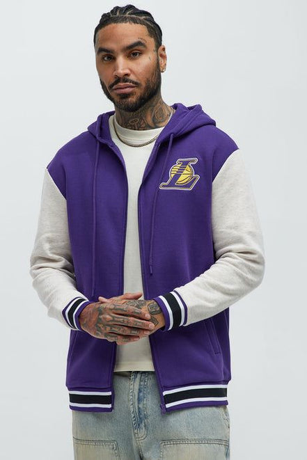 Ultra Game Lakers The Rim Zip Up Hoodie