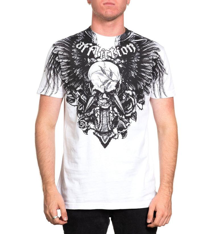 AFFLICTION CROSSED OVER T-SHIRT