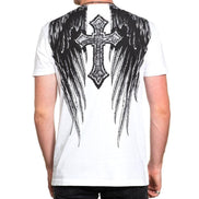 AFFLICTION CROSSED OVER T-SHIRT