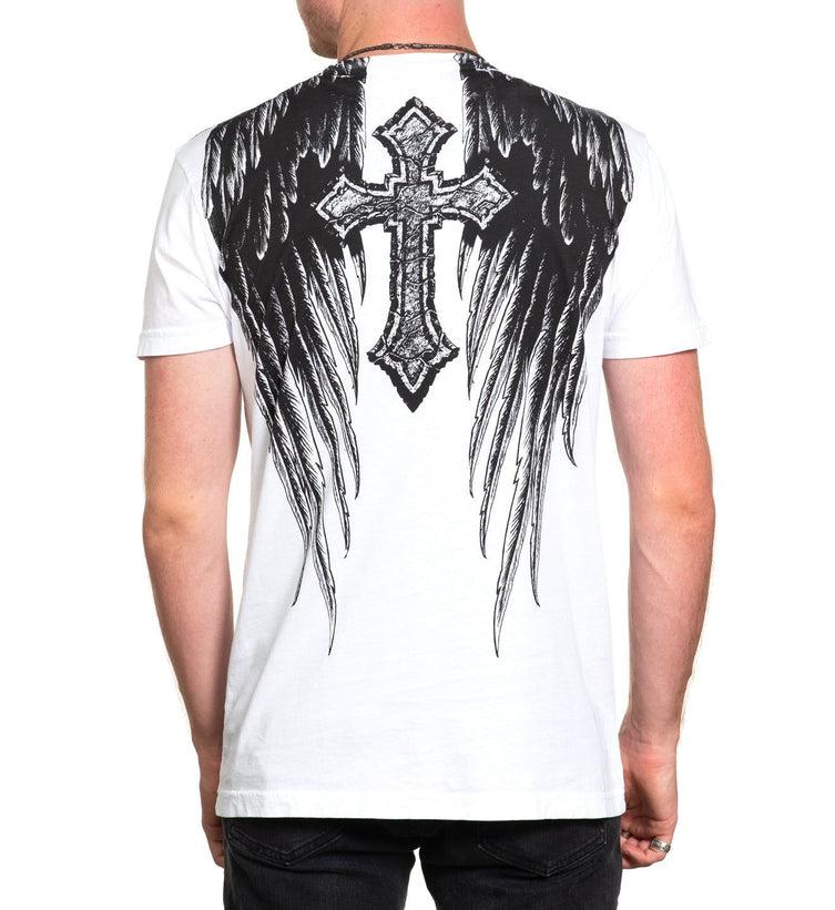 AFFLICTION CROSSED OVER T-SHIRT