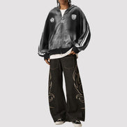 Aelfric Eden Stripe Washed Zip Up Boxy Fit Hoodie