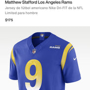 Nike NFL Matthew Stafford Los Angeles Rams Boxy Fit Jersey