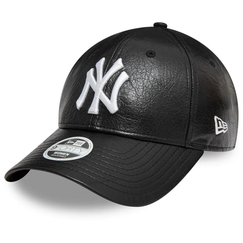 New York Yankees Crinkled Pu 9FORTY Cap ( Black )