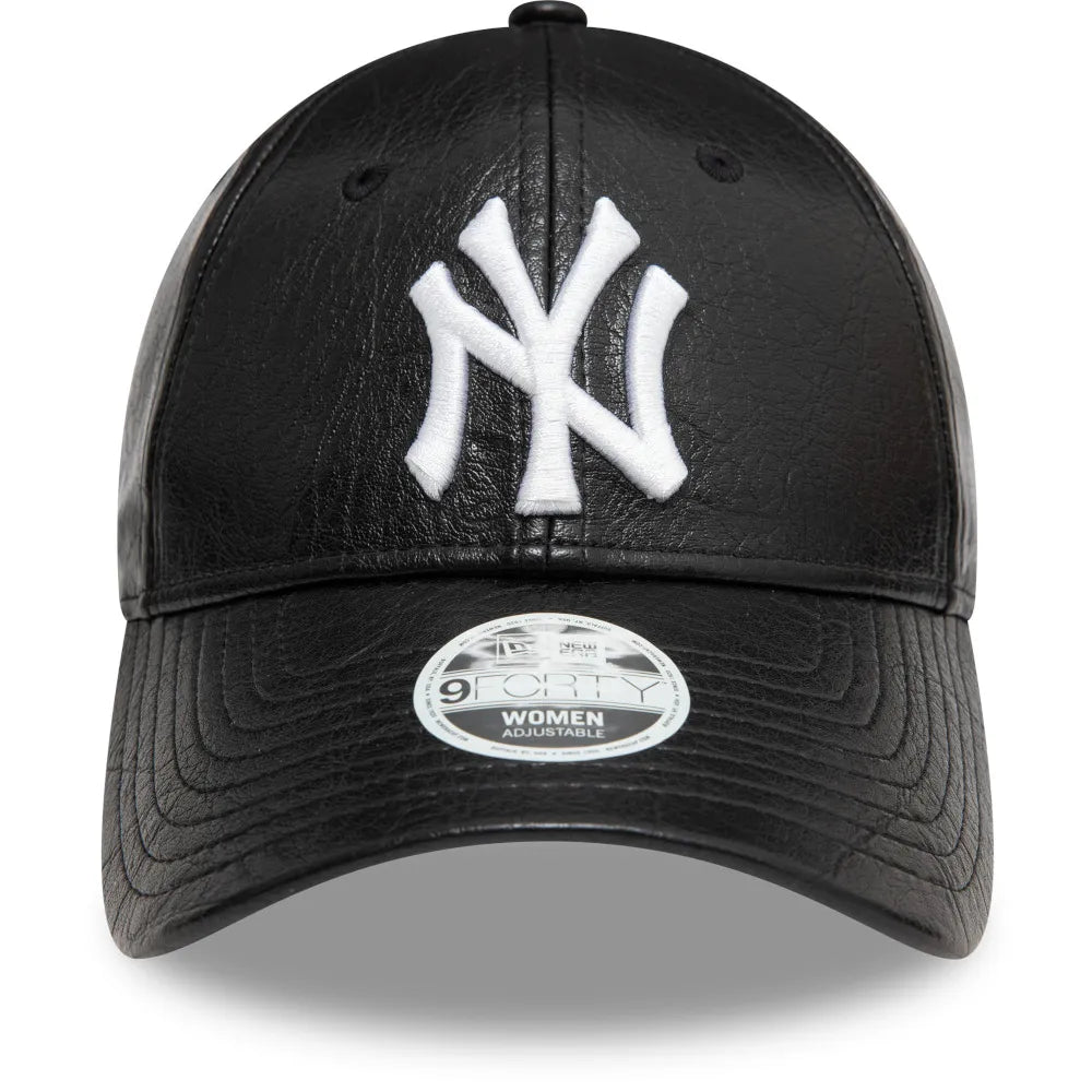 New York Yankees Crinkled Pu 9FORTY Cap ( Black )