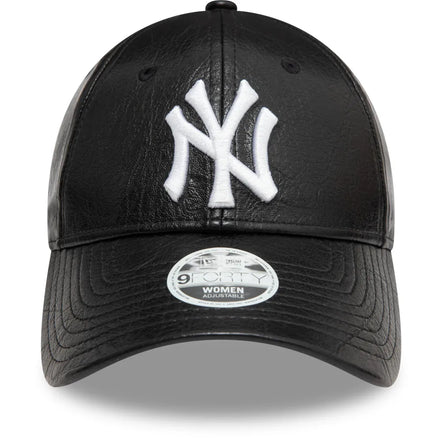New York Yankees Crinkled Pu 9FORTY Cap ( Black )